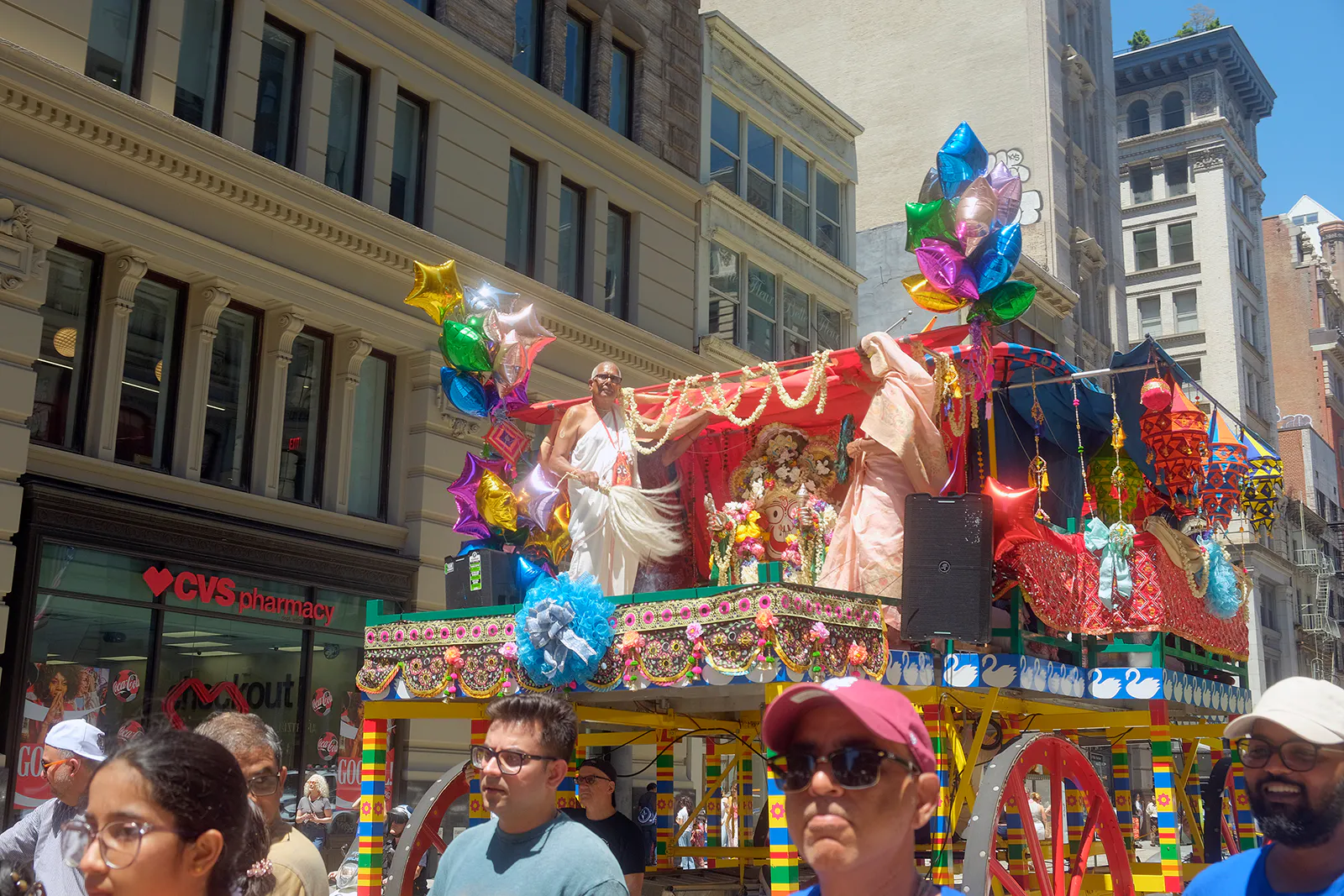 The Ratha Yatra processes down 5th Ave., Saturday, June 13, 2026, in New York City. (Photo by Trisha Mukherjee)